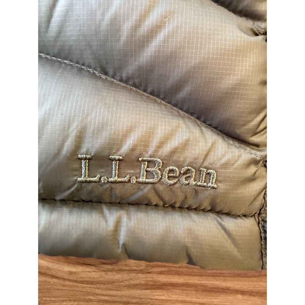 L.L.Bean 850 DownTek Hooded Puffer Coat Womens XL Long Olive Jacket - Picture 2 of 11